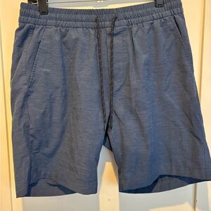 Faherty Blue Athletic Shorts with Elastic Waistband and Drawstring